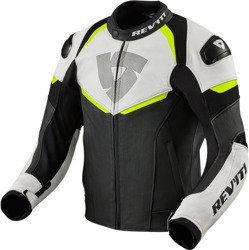 Motorcycle Leather Jacket REVIT Convex black/neon