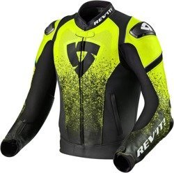 Motorcycle Leather Jacket REVIT Quantum black/neon
