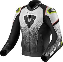 Motorcycle Leather Jacket REVIT Quantum black/white