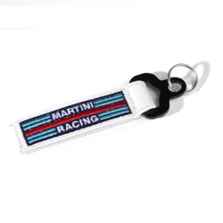 Sparco Martini Racing Leather Key Fob white