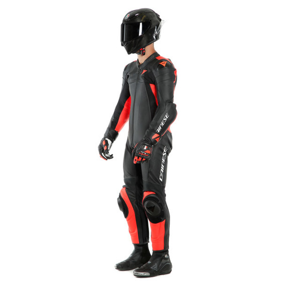 Motorcycle Leather Suit DAINESE ASSEN 2 1 PC. PERF. black/red