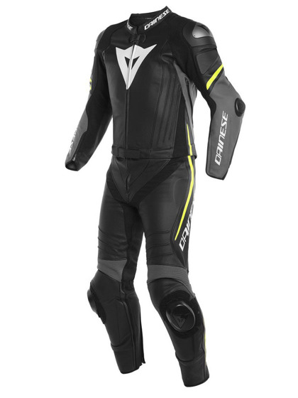 Motorcycle Leather Suit DAINESE LAGUNA SECA 4 2 PCS black/yellow