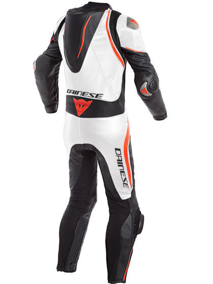 Motorcycle Leather Suit DAINESE LAGUNA SECA 4 PERFORATED 1 PC white black