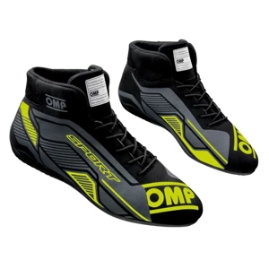 Rally Race Racing Shoes OMP SPORT boots (FIA Approved) black fluo