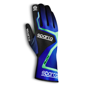 Sparco Karting Kart Auto Racing Gloves RUSH blue fluo