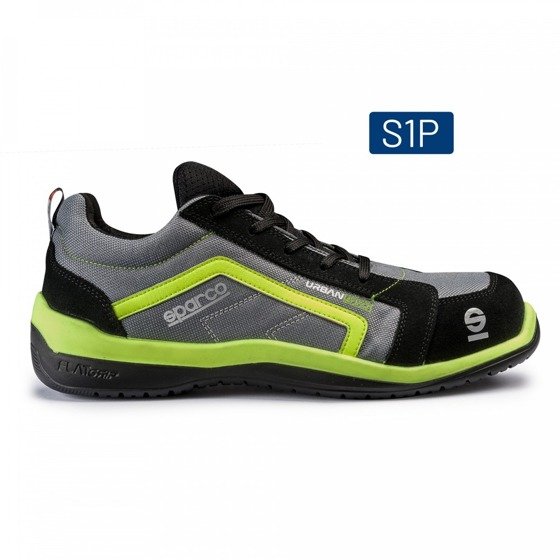 Sparco URBAN EVO S1P Mechanics Shoes gray/fluo