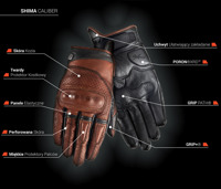 SHIMA Caliber Motorcycle Gloves brown