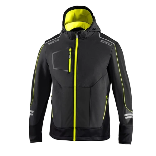 Sparco Tech Soft Shell Jacket (Teamwork) black yellow