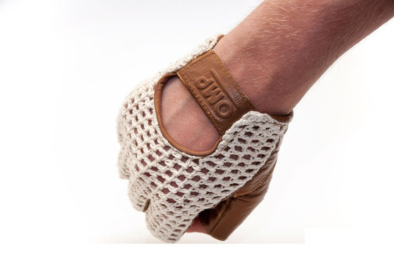 Rękawice krótkie OMP Racing TAZIO brązowe