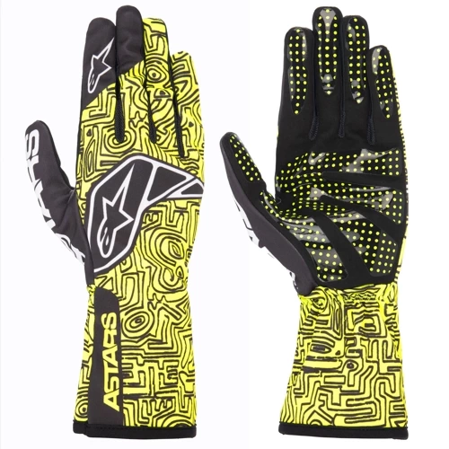 Alpinestars Tech 1-K Race V2 Kart Gloves Vertical yellow