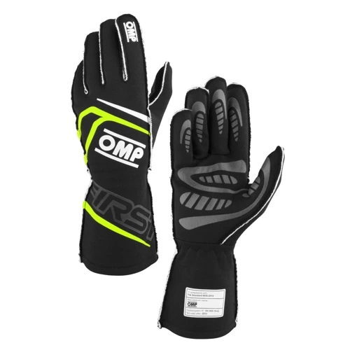 OMP Racing Race & Kart Gloves FIRST (FIA) black/yellow