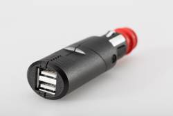 ŁADOWARKA 12V GNIAZDO ZAPALNICZKI ADAPTER DIN, PODWÓJNE ZŁĄCZE USB SW-MOTECH